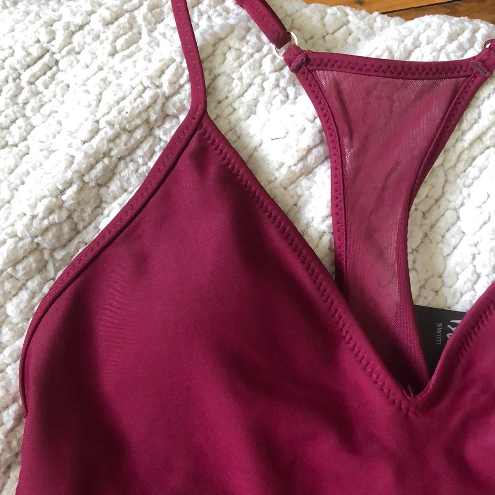 Red Crimson Once Piece Swim Suit